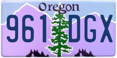 OR license plate 961DGX