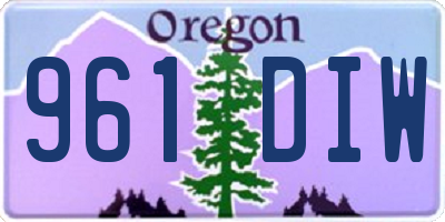 OR license plate 961DIW
