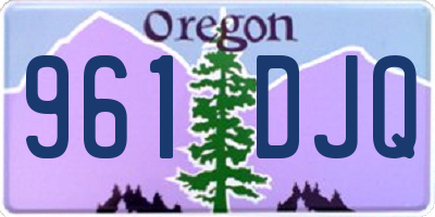 OR license plate 961DJQ