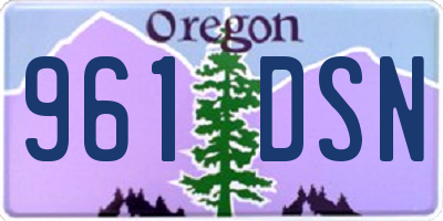 OR license plate 961DSN