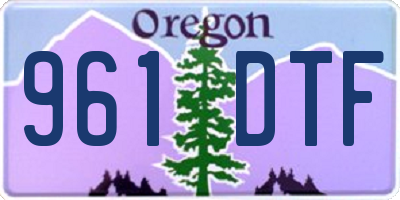 OR license plate 961DTF