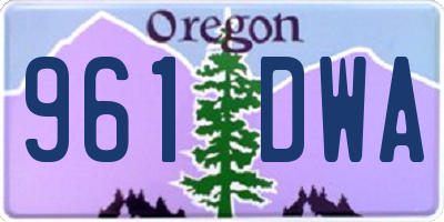 OR license plate 961DWA