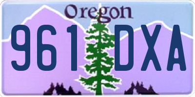 OR license plate 961DXA