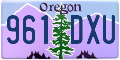 OR license plate 961DXU