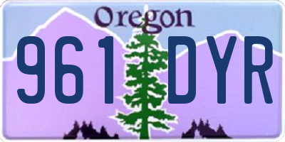 OR license plate 961DYR