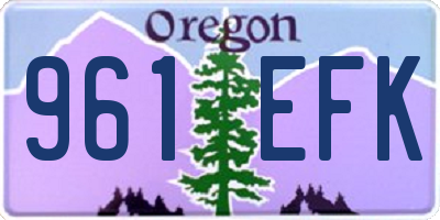 OR license plate 961EFK