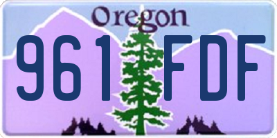 OR license plate 961FDF