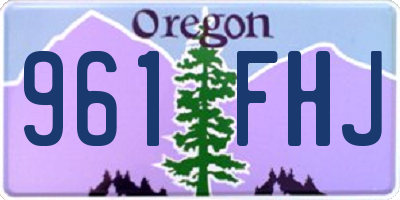 OR license plate 961FHJ
