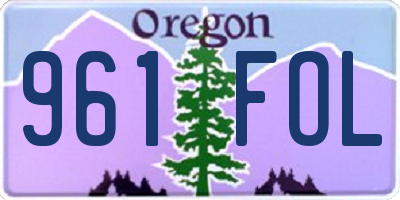 OR license plate 961FOL