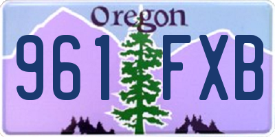 OR license plate 961FXB