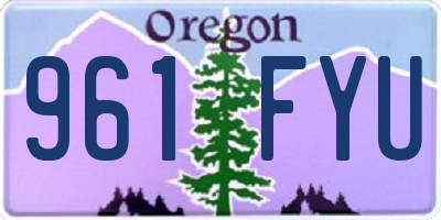 OR license plate 961FYU