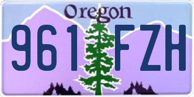 OR license plate 961FZH