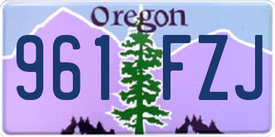 OR license plate 961FZJ