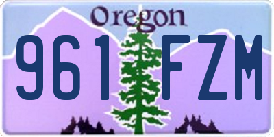 OR license plate 961FZM