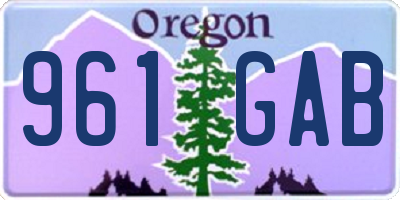 OR license plate 961GAB
