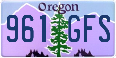 OR license plate 961GFS