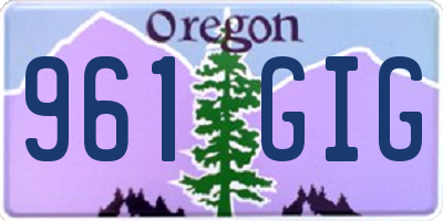 OR license plate 961GIG
