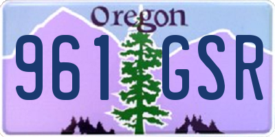 OR license plate 961GSR