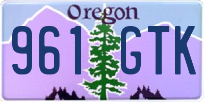 OR license plate 961GTK