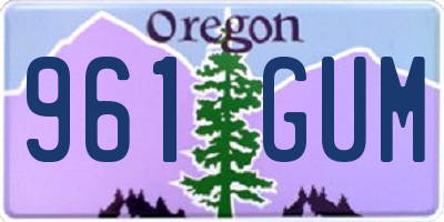 OR license plate 961GUM
