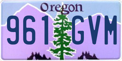 OR license plate 961GVM