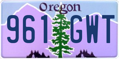 OR license plate 961GWT
