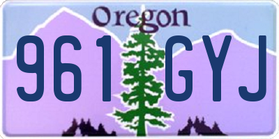 OR license plate 961GYJ