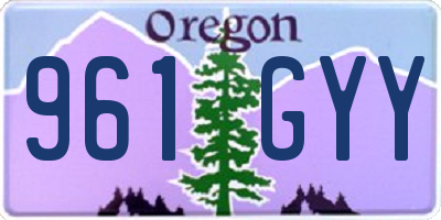 OR license plate 961GYY