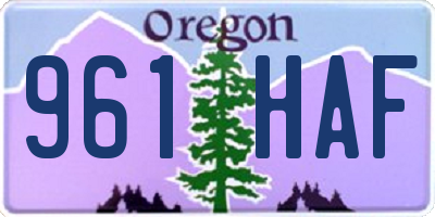 OR license plate 961HAF