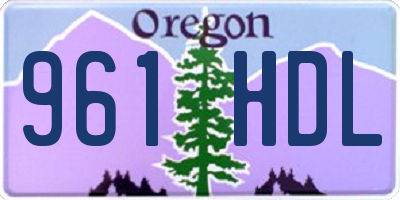 OR license plate 961HDL