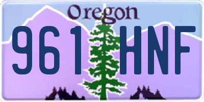 OR license plate 961HNF
