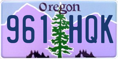 OR license plate 961HQK