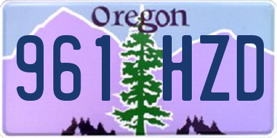 OR license plate 961HZD