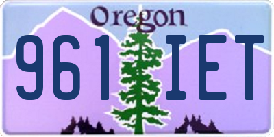 OR license plate 961IET