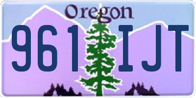 OR license plate 961IJT