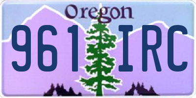 OR license plate 961IRC