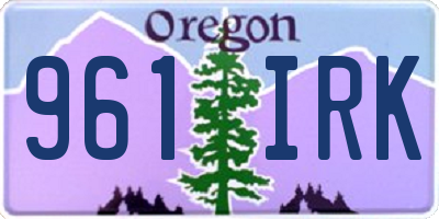OR license plate 961IRK