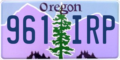 OR license plate 961IRP