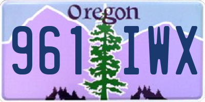 OR license plate 961IWX