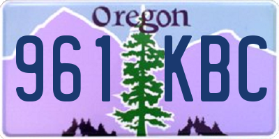 OR license plate 961KBC