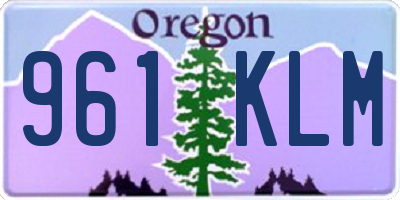 OR license plate 961KLM