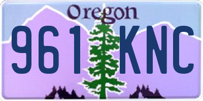 OR license plate 961KNC
