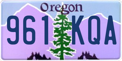 OR license plate 961KQA