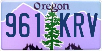 OR license plate 961KRV