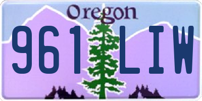 OR license plate 961LIW