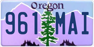 OR license plate 961MAI
