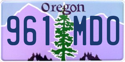 OR license plate 961MDO