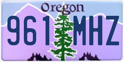 OR license plate 961MHZ