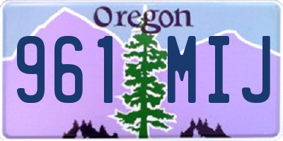 OR license plate 961MIJ
