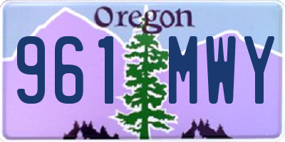 OR license plate 961MWY